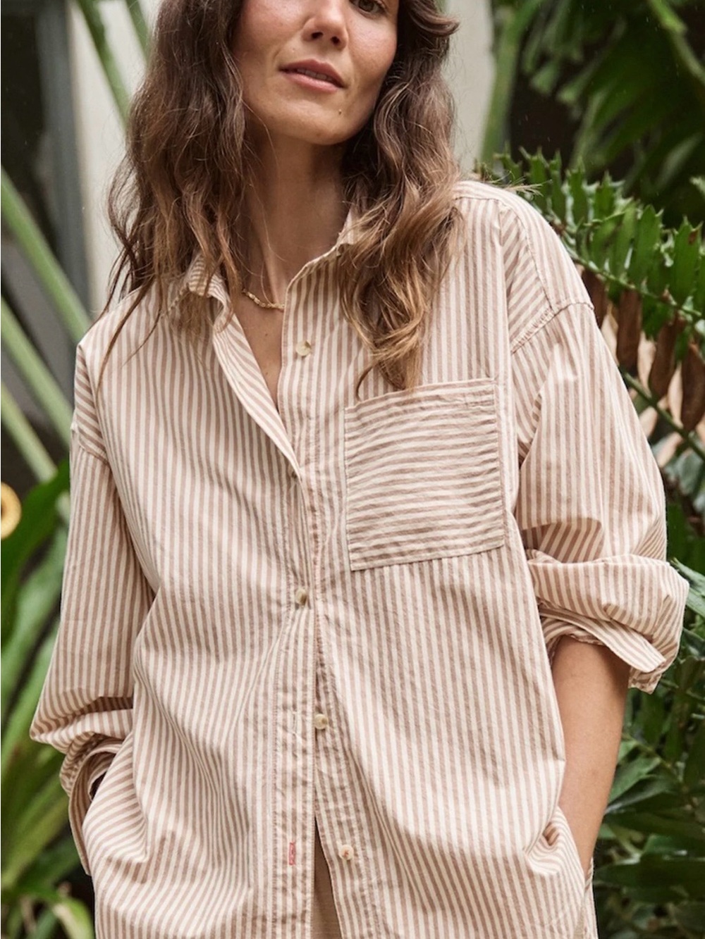 Marine Layer Gracey oversized cotton stripe shirt